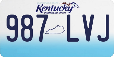 KY license plate 987LVJ