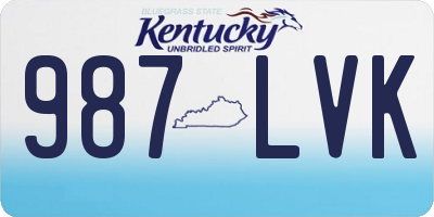 KY license plate 987LVK