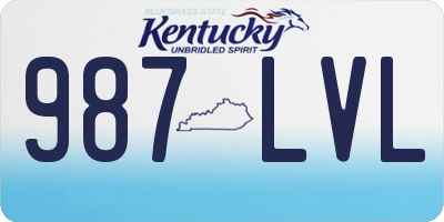 KY license plate 987LVL