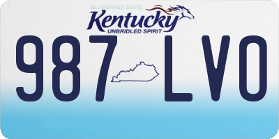 KY license plate 987LVO