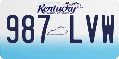 KY license plate 987LVW