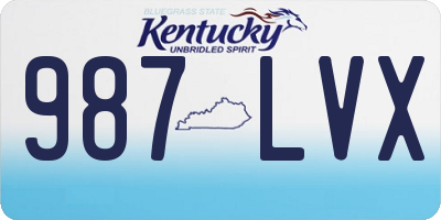 KY license plate 987LVX
