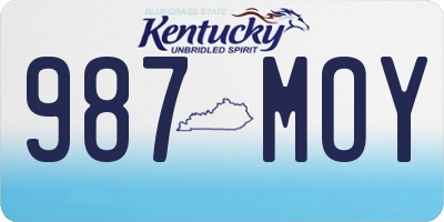 KY license plate 987MOY