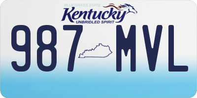 KY license plate 987MVL