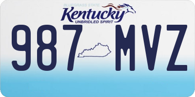 KY license plate 987MVZ