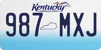 KY license plate 987MXJ