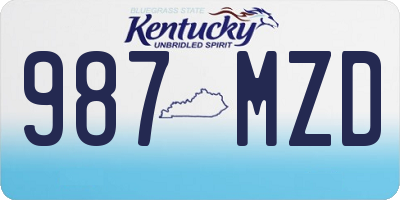 KY license plate 987MZD
