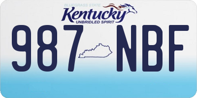 KY license plate 987NBF