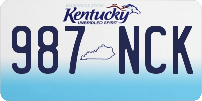 KY license plate 987NCK
