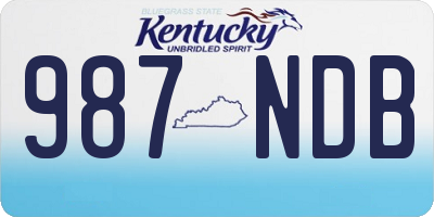 KY license plate 987NDB