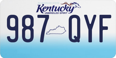 KY license plate 987QYF