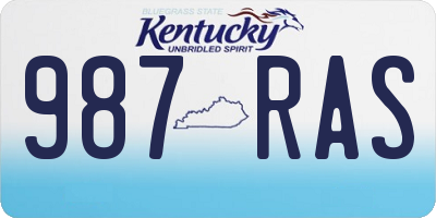 KY license plate 987RAS
