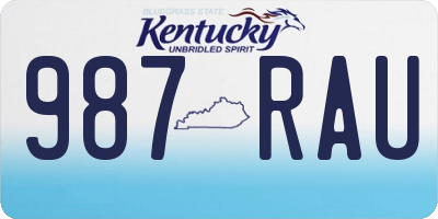 KY license plate 987RAU