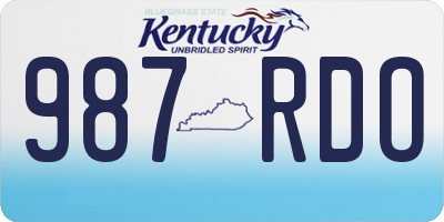 KY license plate 987RDO