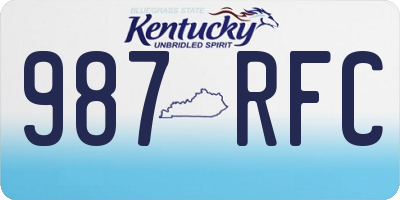 KY license plate 987RFC