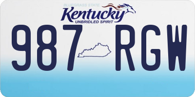 KY license plate 987RGW