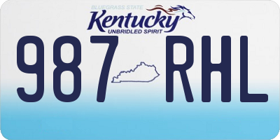 KY license plate 987RHL