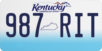 KY license plate 987RIT