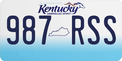 KY license plate 987RSS