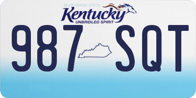 KY license plate 987SQT