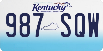 KY license plate 987SQW