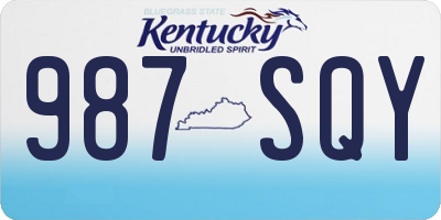 KY license plate 987SQY