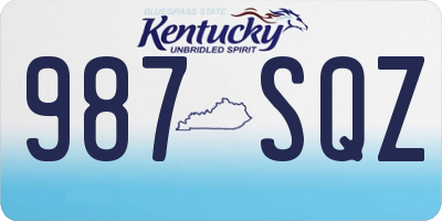 KY license plate 987SQZ