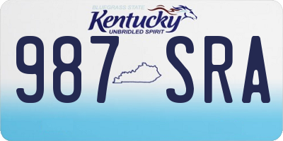 KY license plate 987SRA