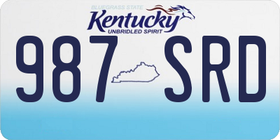 KY license plate 987SRD