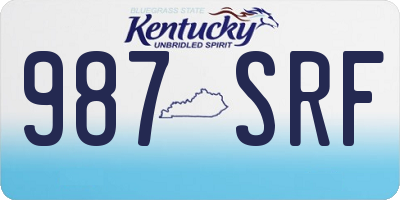 KY license plate 987SRF