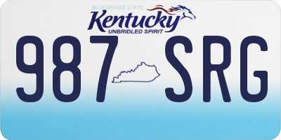 KY license plate 987SRG