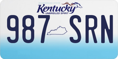 KY license plate 987SRN