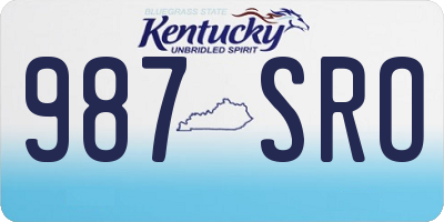 KY license plate 987SRO