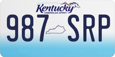 KY license plate 987SRP