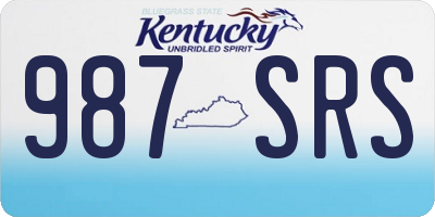 KY license plate 987SRS