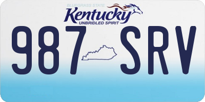 KY license plate 987SRV