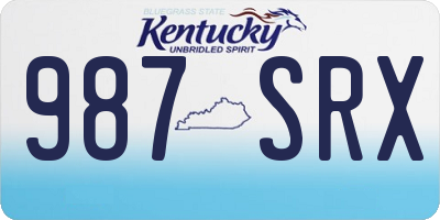 KY license plate 987SRX