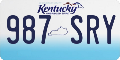 KY license plate 987SRY