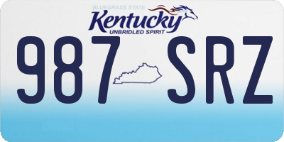 KY license plate 987SRZ