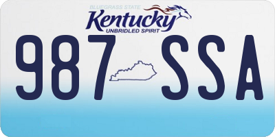 KY license plate 987SSA