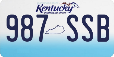 KY license plate 987SSB