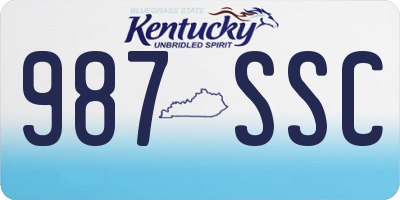 KY license plate 987SSC