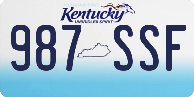 KY license plate 987SSF