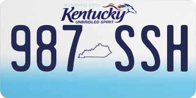 KY license plate 987SSH