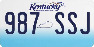 KY license plate 987SSJ