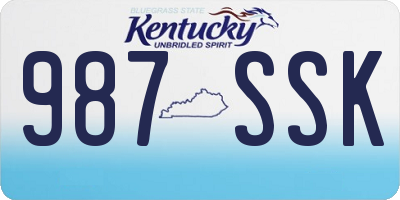 KY license plate 987SSK