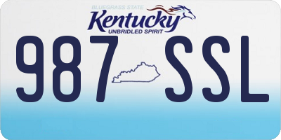 KY license plate 987SSL