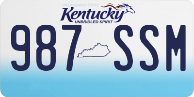 KY license plate 987SSM