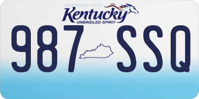 KY license plate 987SSQ