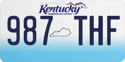 KY license plate 987THF